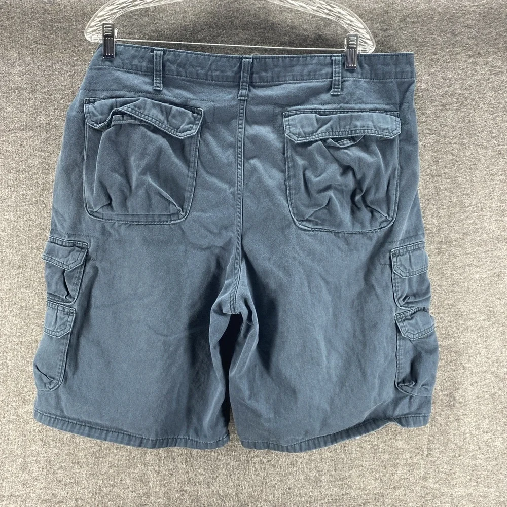 Wrangler Authentics Cargo Shorts Mens 38 Navy Blue Cotton Relaxed Fit ZM6BSM2